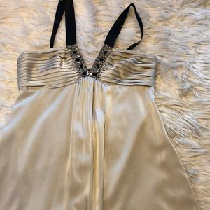 BCBG short gown with rhinestone embellishment